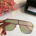 Goggle reflecterende randloze zonnebril voor dames